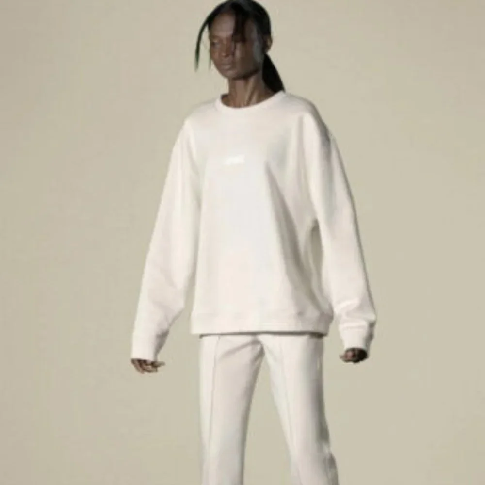 SALLY LAPOINTE Cream Ivory Sweatshirt Sweatpants Set Small NWT - Picture 1 of 6